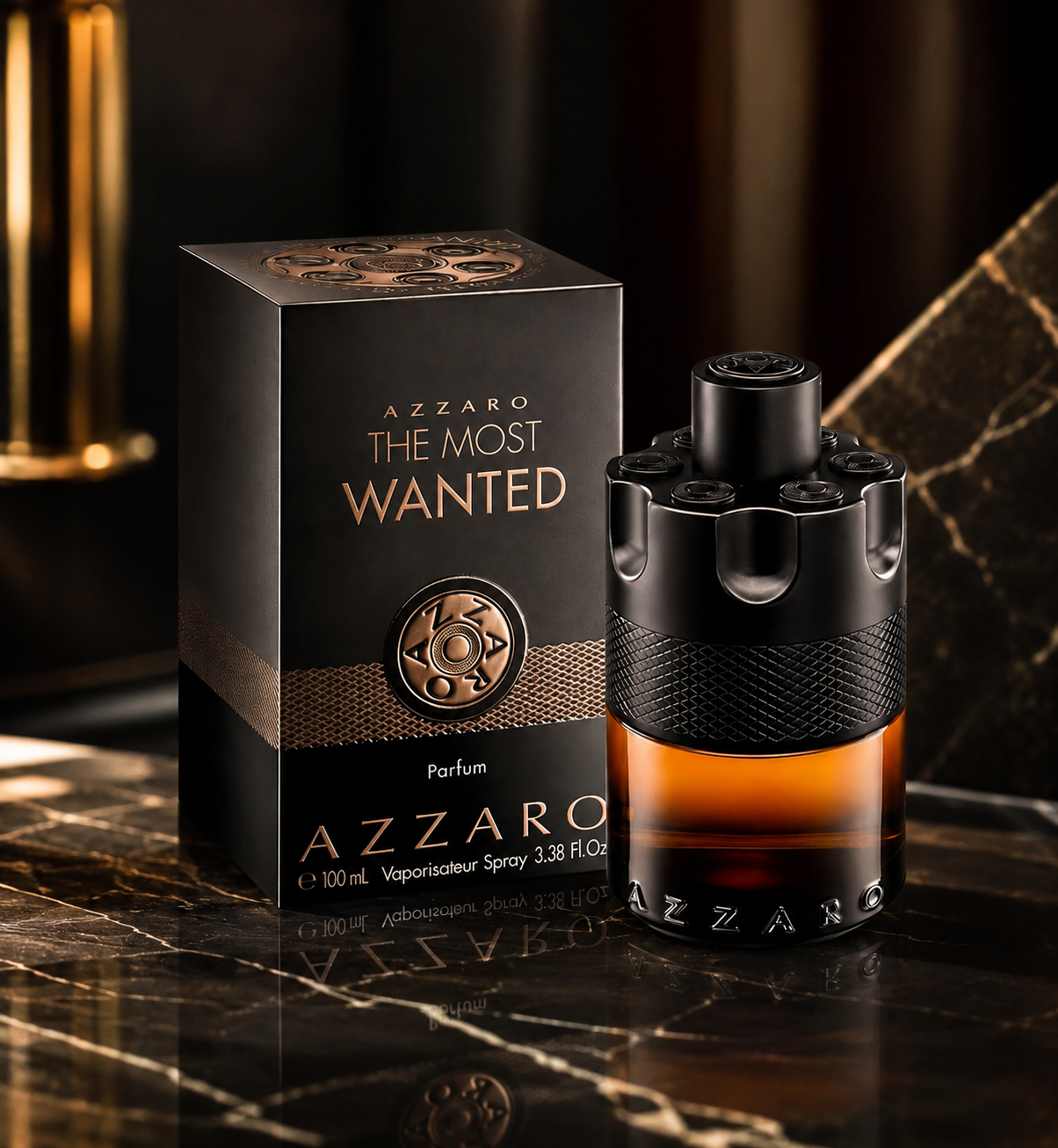 Azzaro The Most Wanted Parfum for Men, 3.3 oz / 100ml – Long-Lasting Men's Fragrance Spray